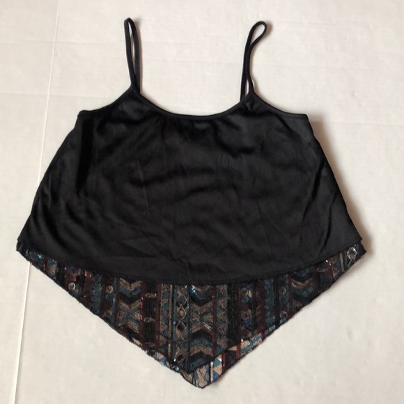 RUE21 COLORFUL SEQUINS BOHO PRINT TANK TOP/EUC - Picture 4 of 14